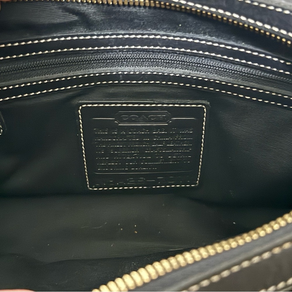 Coach Black Embossed Leather Satchel with Gold Hardware - Picture 5 of 7